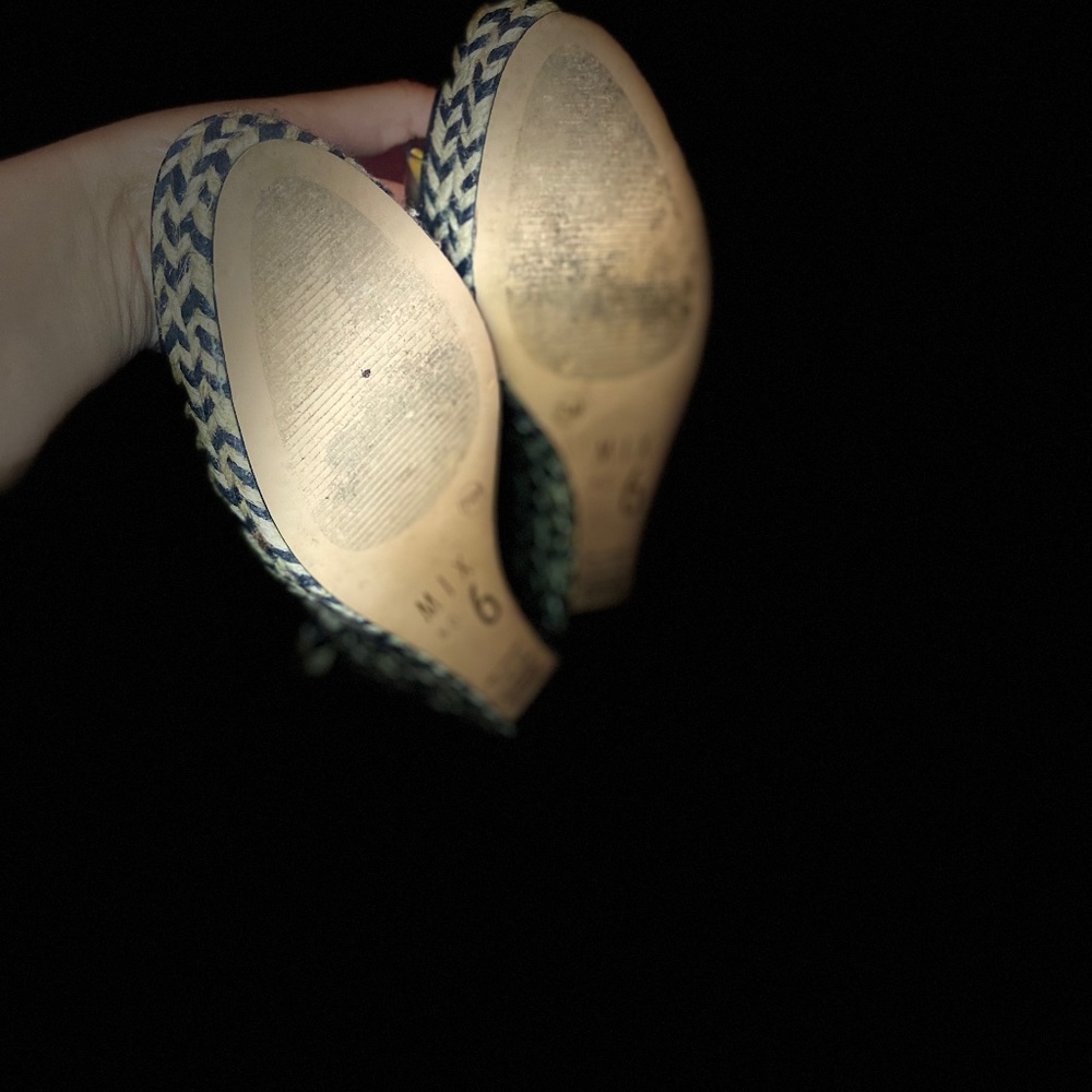 Black and beige wedges